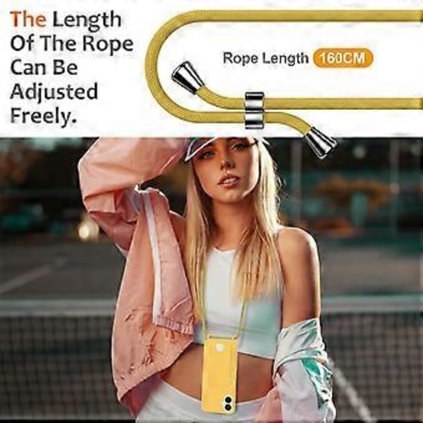 For Samsung Galaxy A06 Deksel Flytende Silikon Kortholder Telefon Bakdeksel med Lanyard (Stil D)