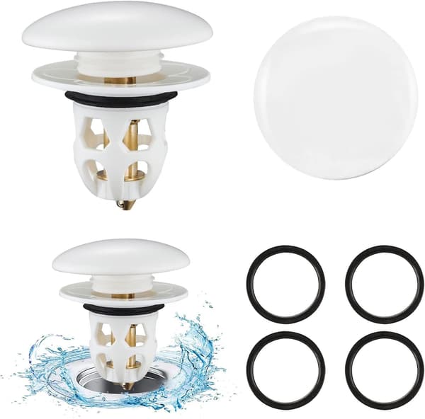 2 stk. Universal Pop Up Basin Drain med Anti-Clogging Filter,