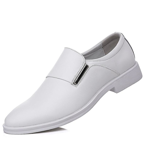 White Leather Shoes Men's Leather Spring Breathable 2022 New Formal Business Derby Shoes Man Casual English Shoes For Men White 40