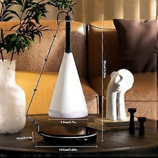 Moderne Skrivebordslampe, Integreret LED-pære, Elegant Design Til Soveværelse Eller Studie, Touch-betjening, Dæmpbart Design, Sort