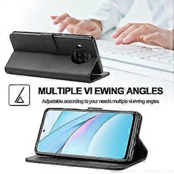 For Xiaomi Mi 10t Lite 5g Lærveske (Svart)