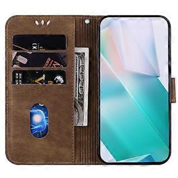 Mobilfodral för Motorola Edge 40 Neo 5g - Söt Tiger Tryckt PU-Läder Flip Cover (Brun)