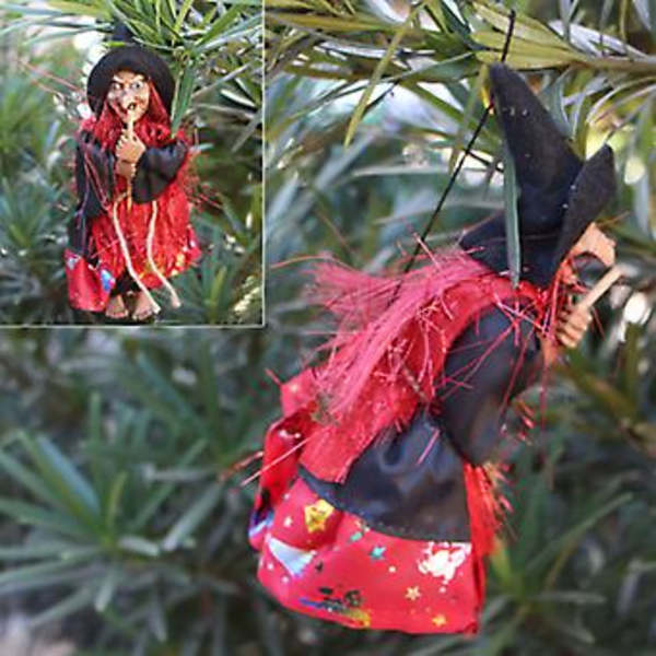 Riippuva Horror-Noitahahmo Halloween DIY-Koriste Ripustuskoristeet (Musta)