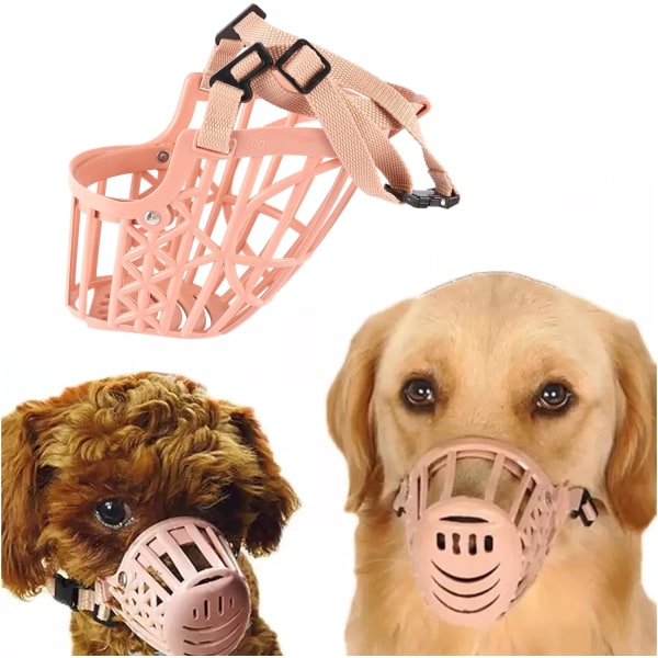 Hundmunkorg, hundmunkorg i plast, rosa hundmunkorg, förhindrar bitning,