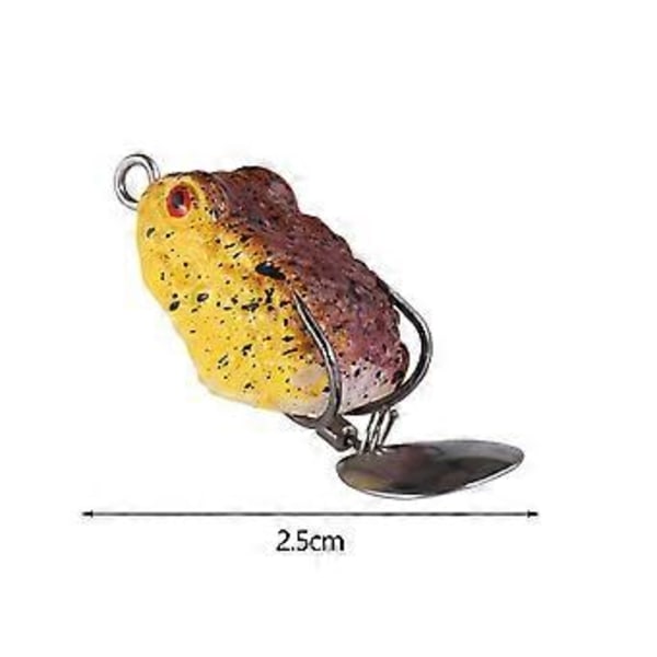 Topwater Bete, Grod-bete, Metallpaljett, Silikon Bassfiske Bete Dubbelkrokar, Fiske Crankbait Bete, Flytande Bete för Sötvatten (Stil E)