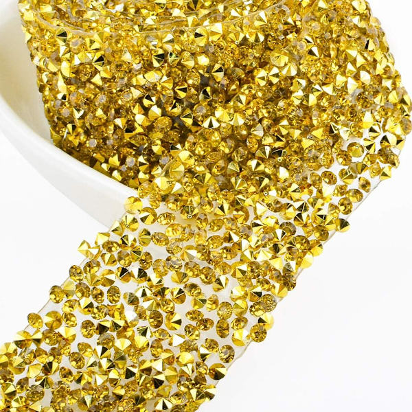 Dekorativ remsa i guld med diamanter, 1 storlek glitterdekoration, använd