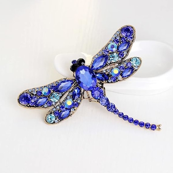 Rød Dyrebroche, Dragonfly Broche, Dyreformet Krystal Broche