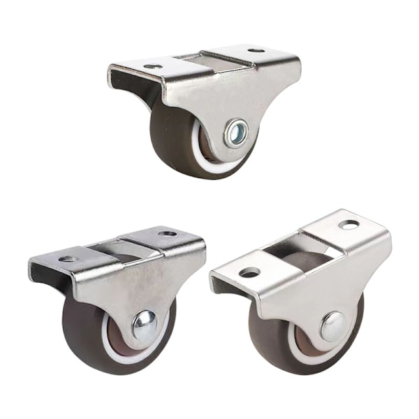 Sæt med 12 møbelhjul 25mm universal mini rulle sort fod