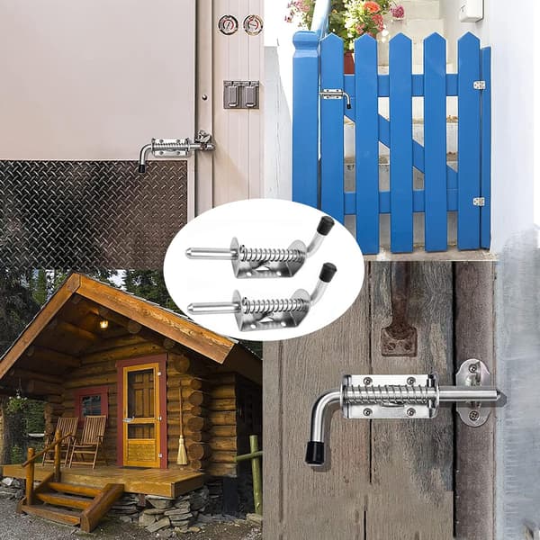 2 stk. fjederlås, garagedørslås, rustfrit stål fjeder