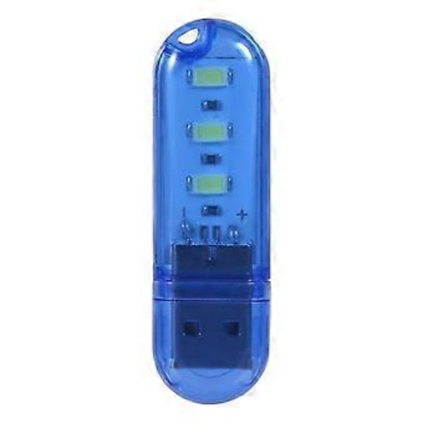 5 stk 5V Kreativ U Disk Formet Led USB Nattlys Datamaskin Laptop Belysning Mini Lampe (Blå)