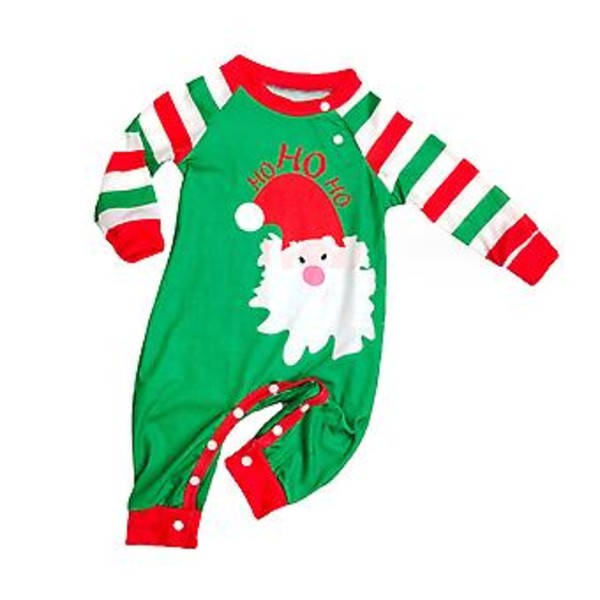 Julpyjamas för familjen - matchande pyjamas för pappa, mamma, dotter och son med Santa Claus-tryck - Julpyjamas för hela familjen (3-6 månader spädbarn)