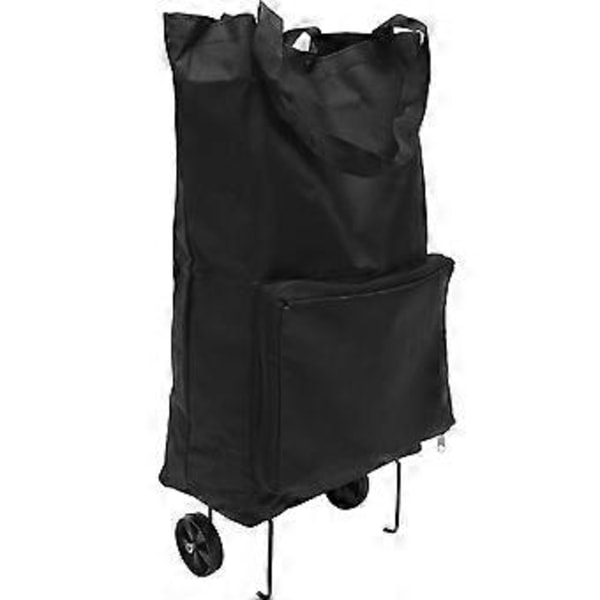 Sammenklappelig Trolley Taske Foldbar Indkøbstaske med Hjul Foldbar Indkøbsvogn