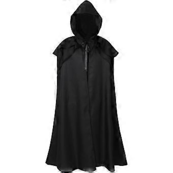 Halloween Fest Middelalder Munkekappe Gotisk Herre Lang Kappe Cosplay Kostume (L Sort)