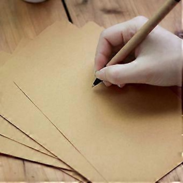 50 ark 21x29cm A4 Blankt Kraftpapir Retro Skrivepapir Vintage Brevpapir Skrivesaker (Vekt 120g)