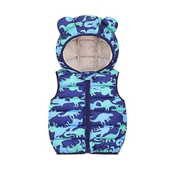 Baby Sleeveless Cotton Coat Comfortable Thick Causal Jackets For Children Boy Outerwear(100cm Camouflage Orchid flower-eared Vest)