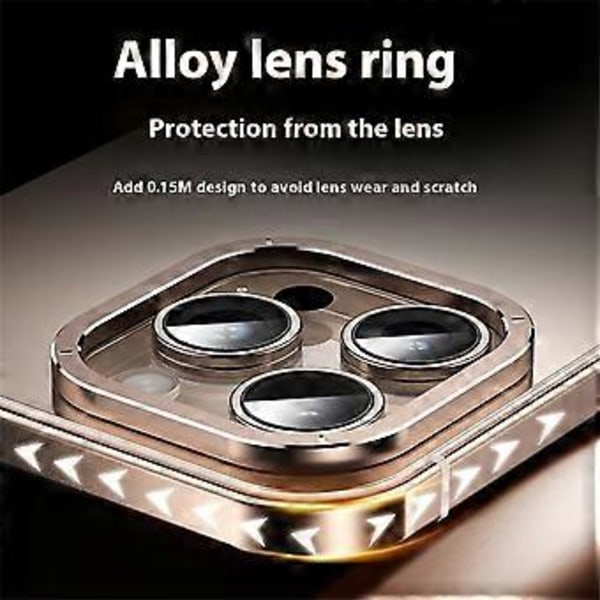 IM-CHEN Skal för iPhone 16 Pro Max Rostfritt Stålram + Transparent PC Baksida Skyddande Skal (Stil C)