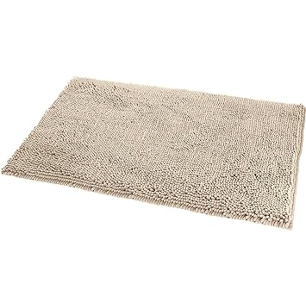 Basics Mikrofiber Shag Skridsikker Bademåtte, 0,33 x 0,5 m, Beige