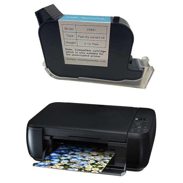 12.7mm 2588+ Handheld Ink Cartridge For Unencrypted Inkjet Printer Quick Dry Blue
