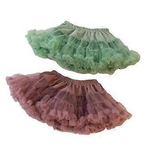 Flickor Barn Tutu Kjolar Barn Dans Tutu Underkjol Festklänning V (90 Grön)