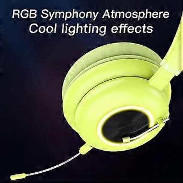 Bluetooth Headset Bluetooth 5.3 Esports Headset med Lav Latens Komfortabel å Bruke 20 Timer Brukstid (Grønn)
