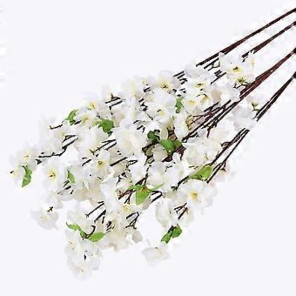 Store Størrelse 65cm/25.59in Kunstige Blomster Ferskenblomst Simuleringsblomst Til Bryllupsdekoration Hjemmedekoration (6stk Hvid)