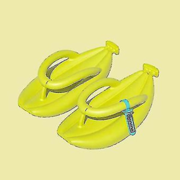 2023 Nye Banan Designer Personlighet Topplopper Søte Innendørs Og Utendørs Strand Solide Flip Flops Damer Sandaler Sko Slides-c (44-45 Lys Gul)