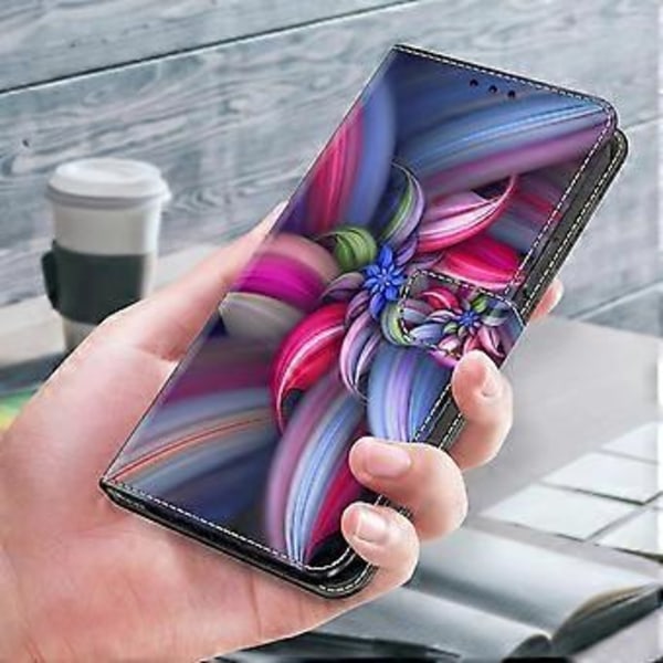 Magnetiskt fodral för Samsung Galaxy A35 5G med 3D-mönstertryck i läder (Färgglada blommor)