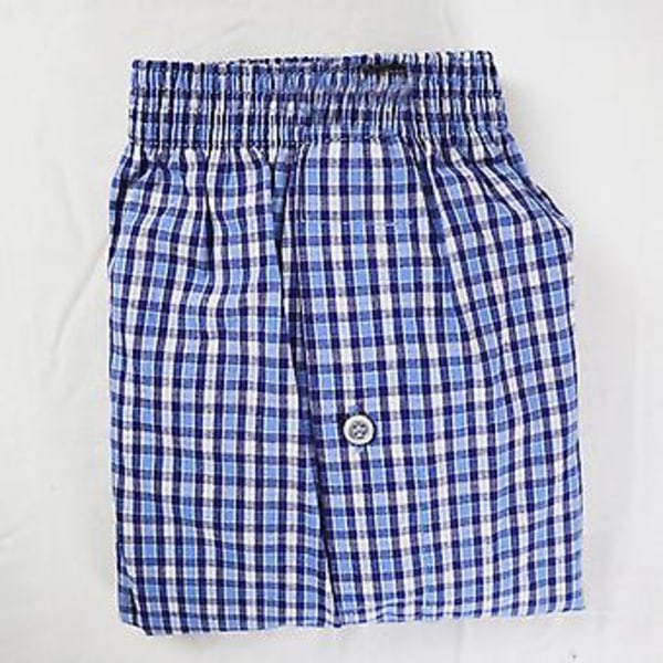 Mænds Vævede Boxer Shorts med Dækket Talje Elastisk, Behagelig Løstsiddende, Fuld Skåret Plaid (XXL Farverig)