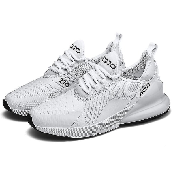 Mens Air Sports Running Shoes Breathable Sneakers Universal All Year Women Shoes Max 270 White White 40