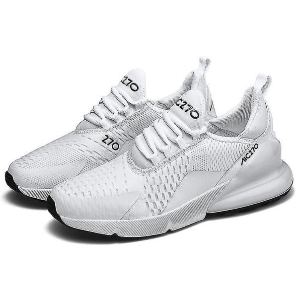 Mens Air Sports Running Shoes Breathable Sneakers Universal All Year Women Shoes Max 270 White White 44