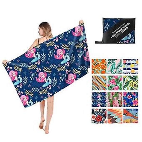 24 Mönster Snabbtorkande Mikrofiber Strandhanddukar 80*160cm Strandhandduk Stor Sport Handdukar Strandhanddukar Campingtillbehör 18