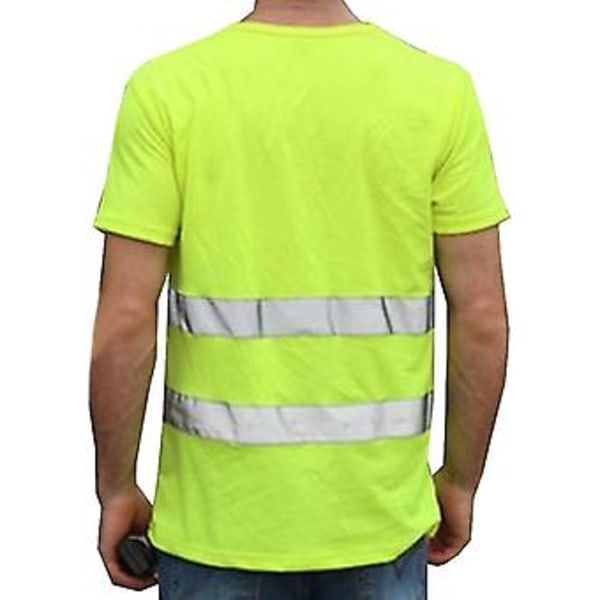 Heijastavat Hi Vis -turvallisuuslyhyt hihainen T-paita Työvaatteet Työpaita Miehille Naisille (XL Keltainen)