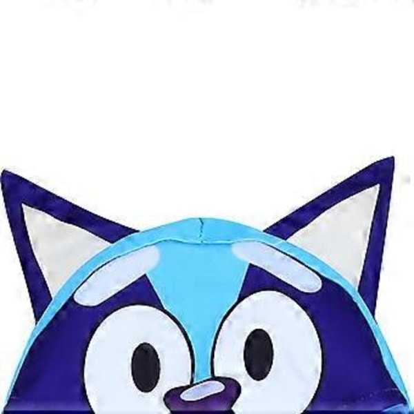 5-10-vuotiaille lapsille, pojille ja tytöille 3D Bingo Bluey -piirretty huppari takki söpö korva pusero takki vetoketjullinen huppu ulkovaatteet (7-8 vuotta sininen)