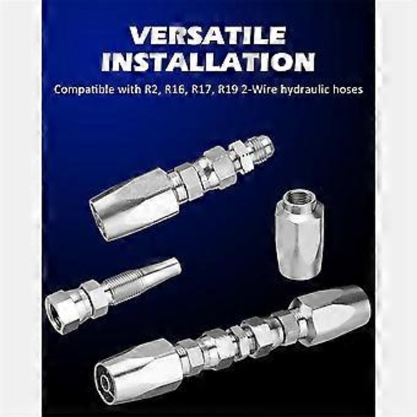 2 kpl Hydrauliletkun Korjaussarja, Uudelleenkäytettävä, 2-johtiminen Uudelleenkäytettävä Hydraulikorjausliitin 3/8 tuumaa