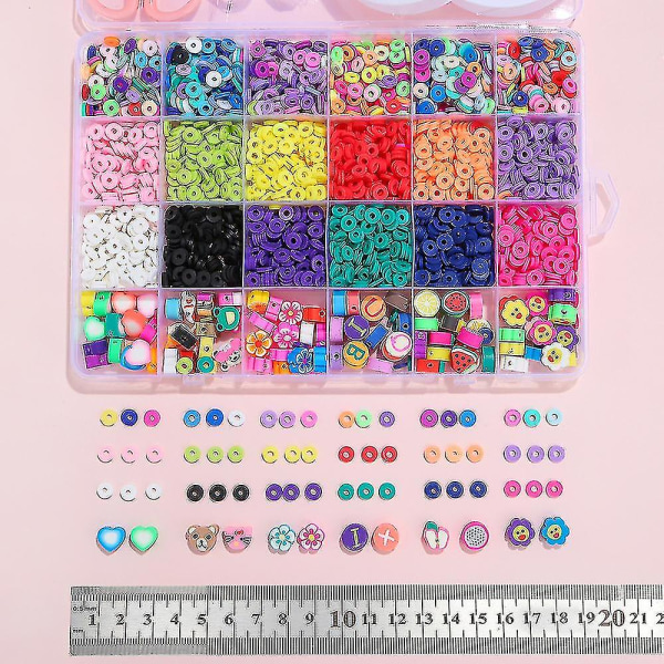 24 Grid Soft Clay Soft Ceramic Beads Diy Set Box Handgjord Diy Beaded Set