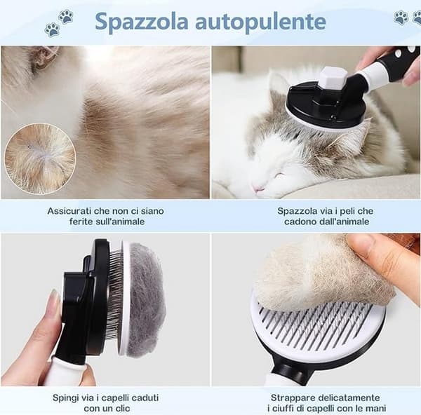 Børste til små hunde, katte. Killing, selvrensende et-klik død