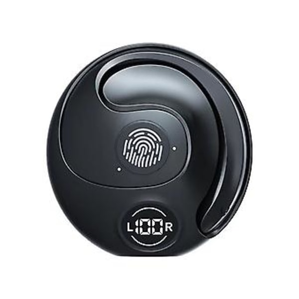 Öronkrok Mini Bluetooth 5.3 Headset, Hörlurar Öronproppar Stereo Bas Högtalare (Svart)