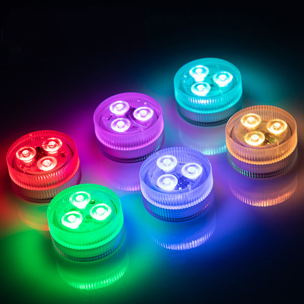 Mini Submersible LED Lights, 6 pcs LED Candles Lighting, 4 Modes 16 RGB Co