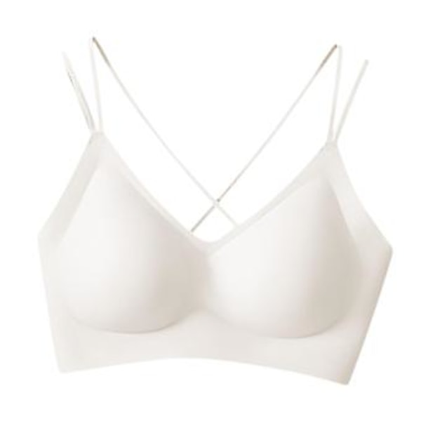 Naisten rintaliivit Jelly Strip -tuki T-paita Rintaliivit Alusvaatteet Push up -rintaliivit Pehmustetut Braletit (XL Valkoinen)