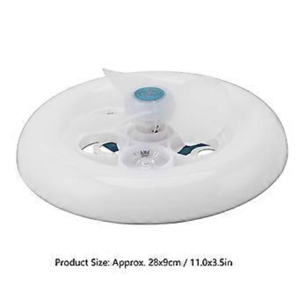 E27 LED Takviftelys Liten Lydløs LED-vifte Moderne Lampe Hvit RGB for Soverom Kjøkken 85265V( )