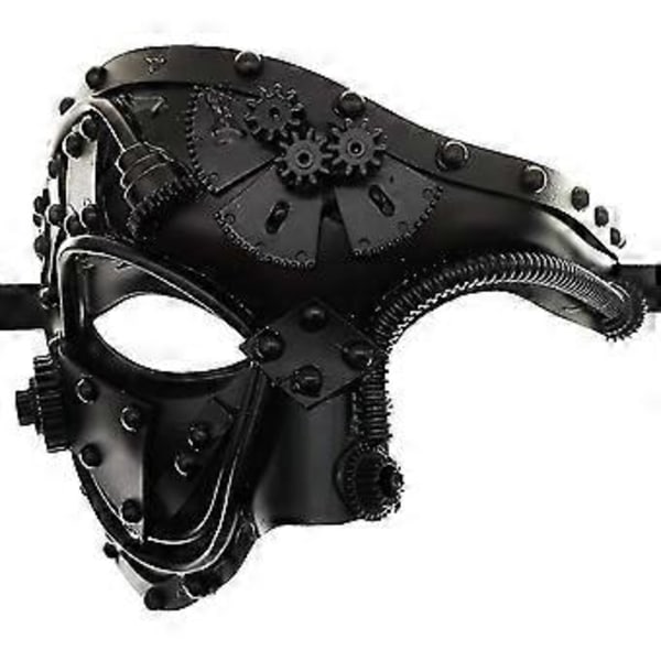 Cyberpunk mask Steampunk Metall Cyborg Venetiansk Mask, Maskeradmask För Halloween Kostym