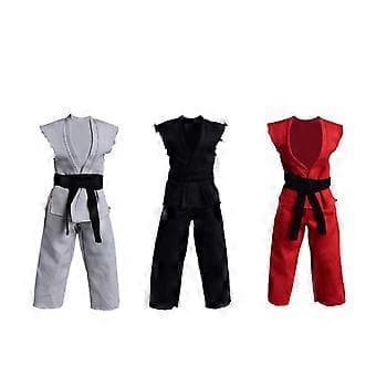 1:12 Skala Actionfigurer Samurai Kimono Sæt Tilbehør Blød Model Kostume (grå)