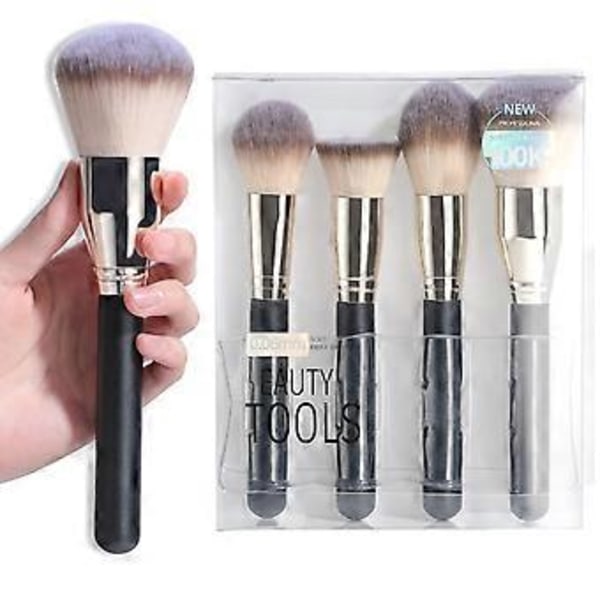 Sminkborste Set 4 st Premium Foundation Syntetisk Puder Concealers Sminkborstar Stora Kosmetiska Borstar
