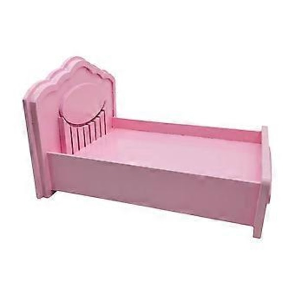 Prinsesse Dukkehus Seng 1:12 Skala Mini Soveværelse Mikro Scene Dukkehus Dekoration Miniature Seng Møbelmodel (pink)