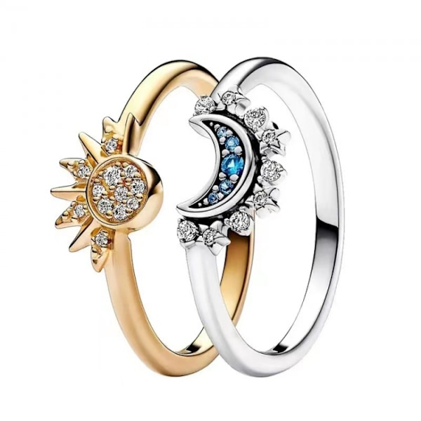 2 Himmelske sol og måne overlay ring sol og måne skinner sammen