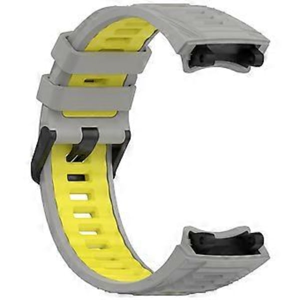 Huami Amazfit T-Rex 3 -kellon ranneke, kaksivärinen silikoninen hengittävä urheiluranneke - Harmaa+Keltainen (Harmaa+Keltainen)