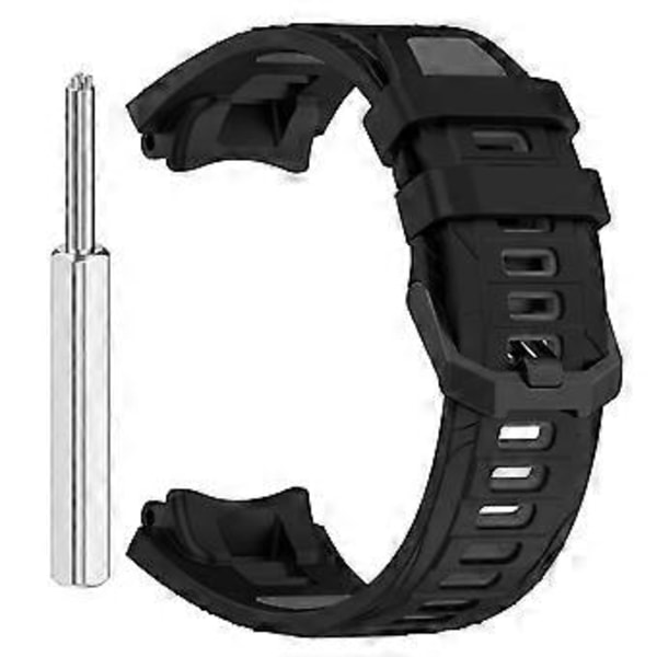 Til Huami Amazfit T-Rex 3 Urrem Dobbeltfarvet Silikone Åndbar Sportsrem - Sort+Grå(Sort+Grå)