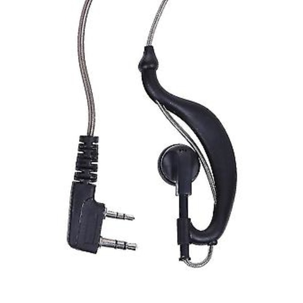 Svart 2-stifts PTT-mikrofonheadset Kompatibelt med Kenwood Radio Baofeng Uv5r Bil{jkw} ( )