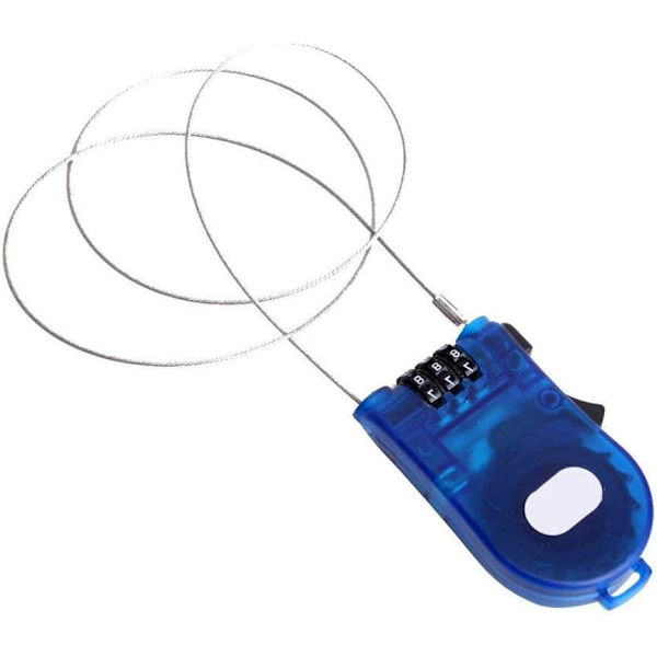 1m kaapelilukot Retractable-yhdistelmäkaapelilukko Retractable-kaapelilukon salasana lukko pyörämatkatavaroille Sininen 1kpl