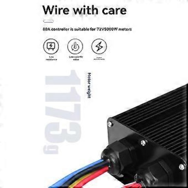 Ebike Controller 72V 80A 5000W Firkantbølge Single-Mode Ideel til Motor Mountainbike Ombygning